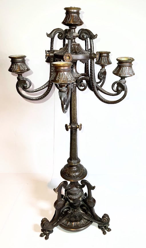 Neoclassical French Bronze Candelabra