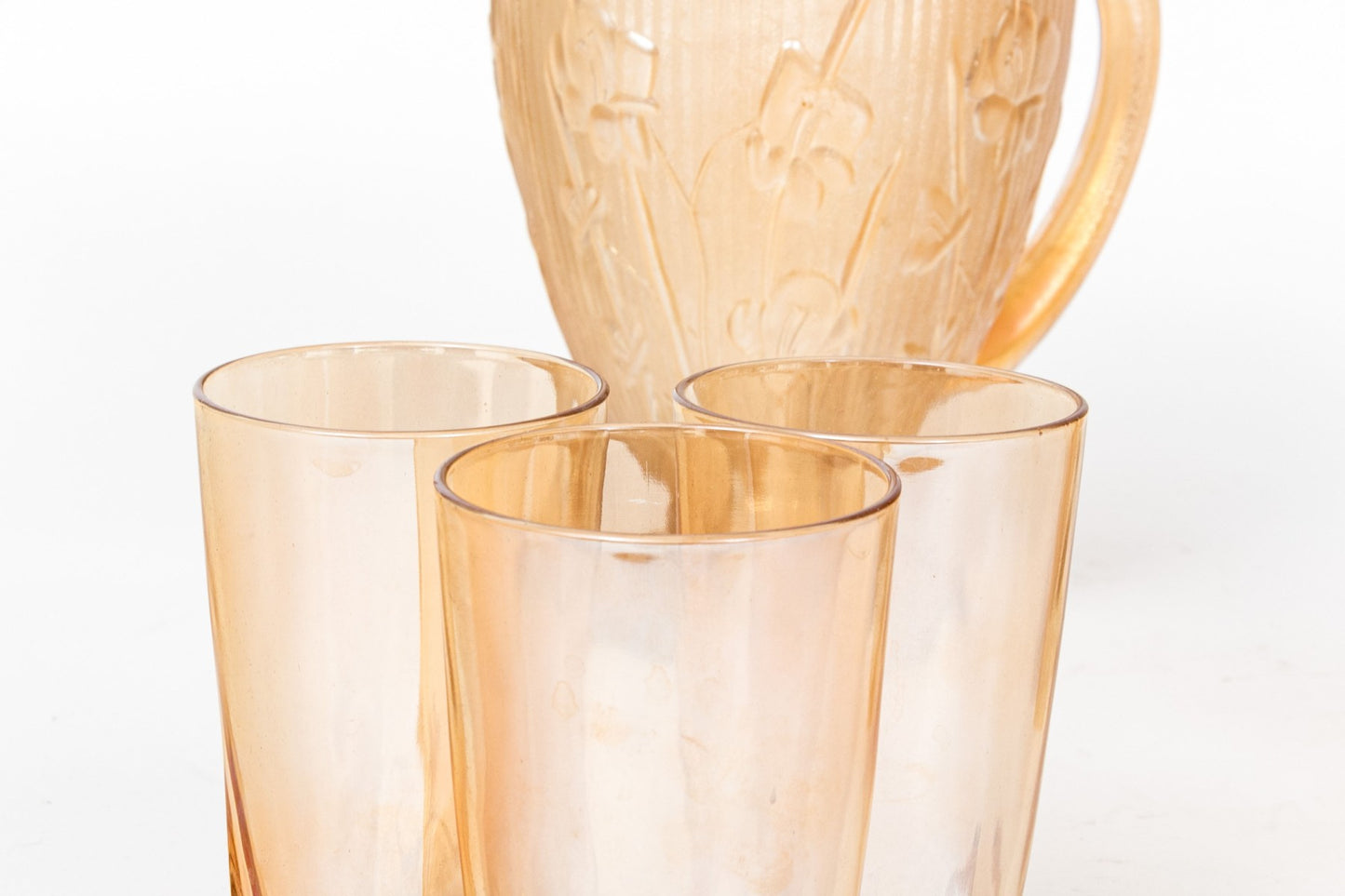 Jeannette Glass Co. Marigold Carnival Glass Lemonade Set