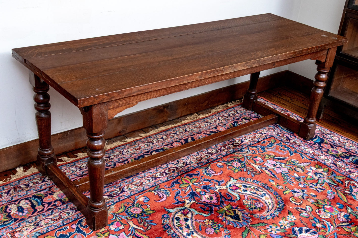 Antique English Oak Farmhouse Dining Table