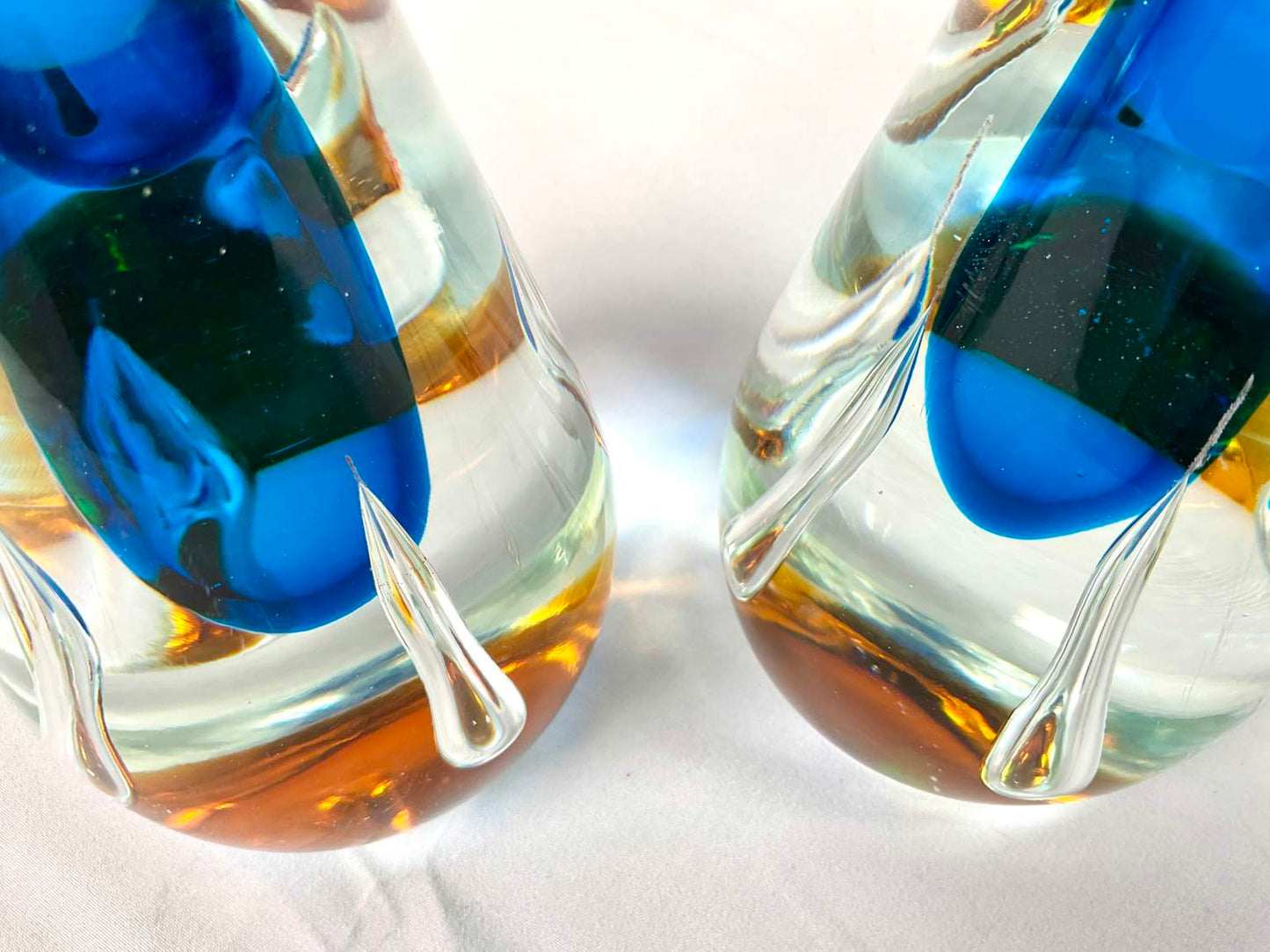 Italian Art Glass Bowl and Candlesticks (3 Pieces)