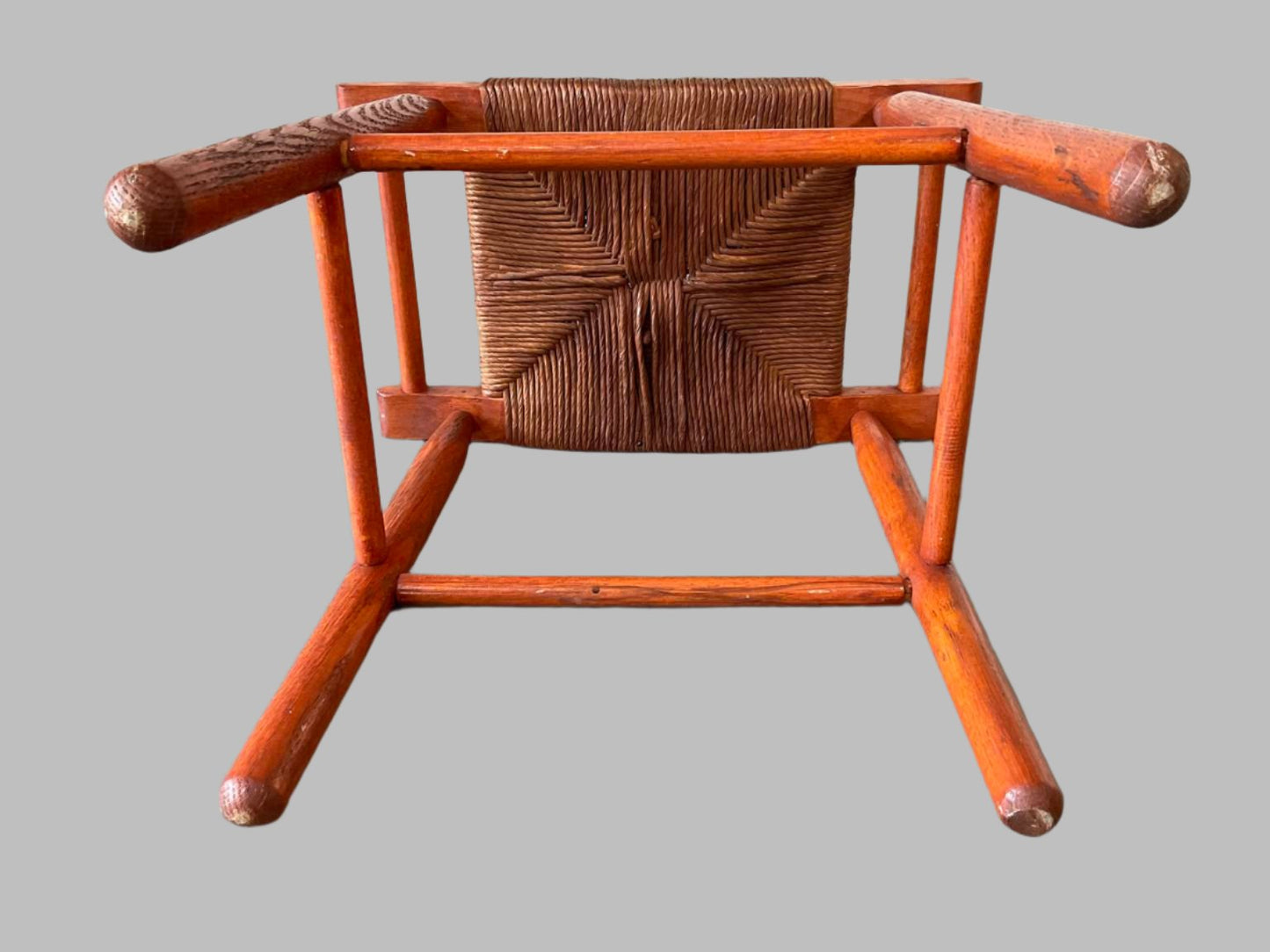 Hand Made Vintage  Danish Rush Stool