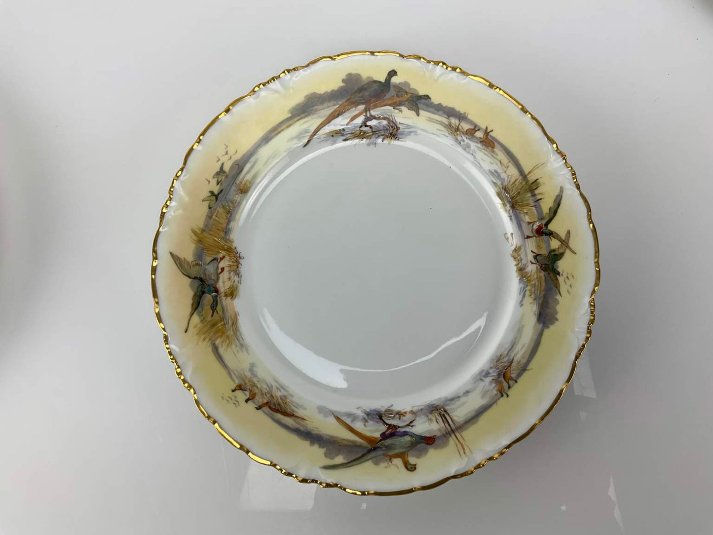 Three Antique Heufel & Co. Dresden Hand Painted Plates, Marked (1891-1901)