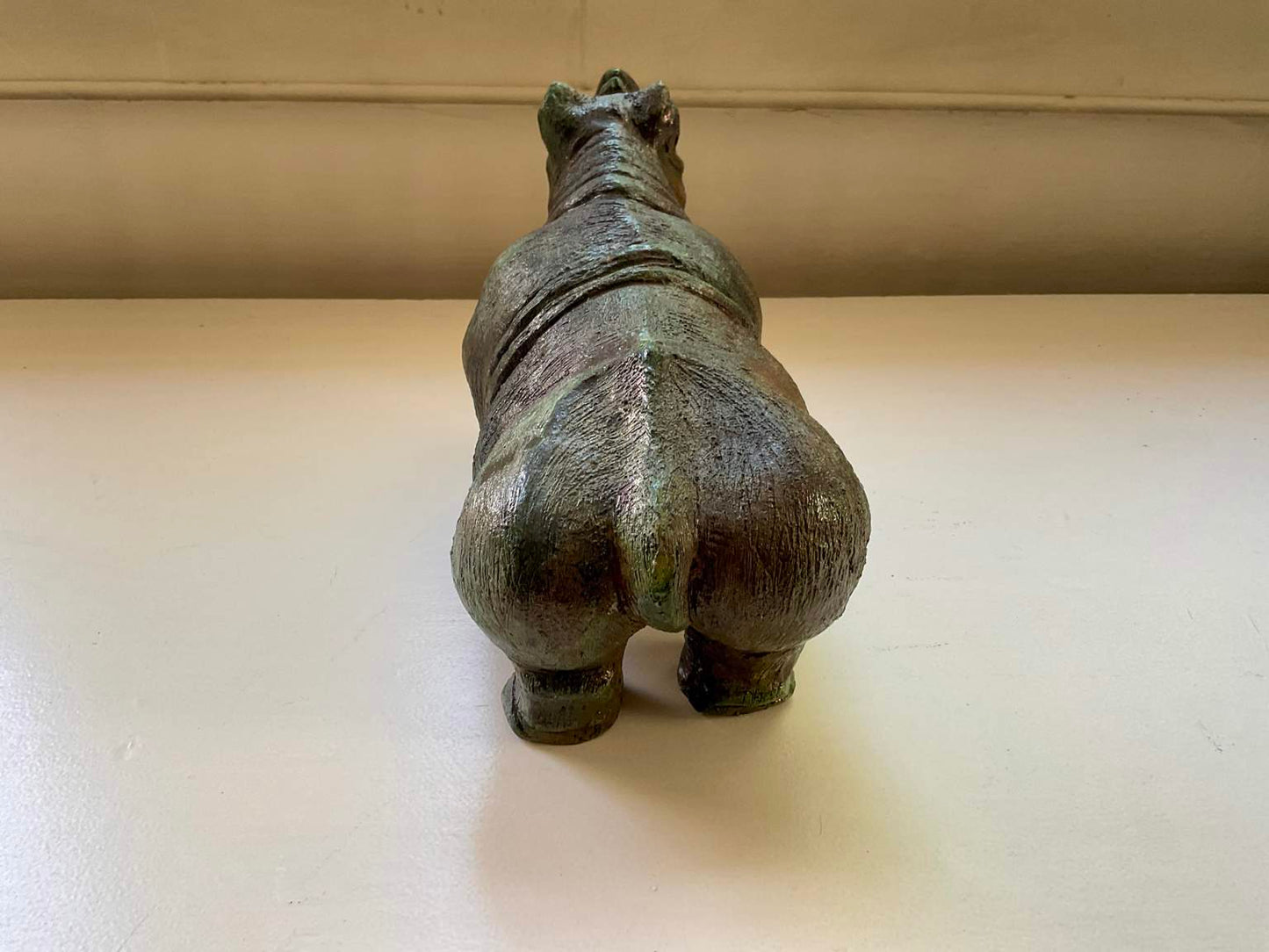 Vintage Rhinoceros Scultpure, Signed