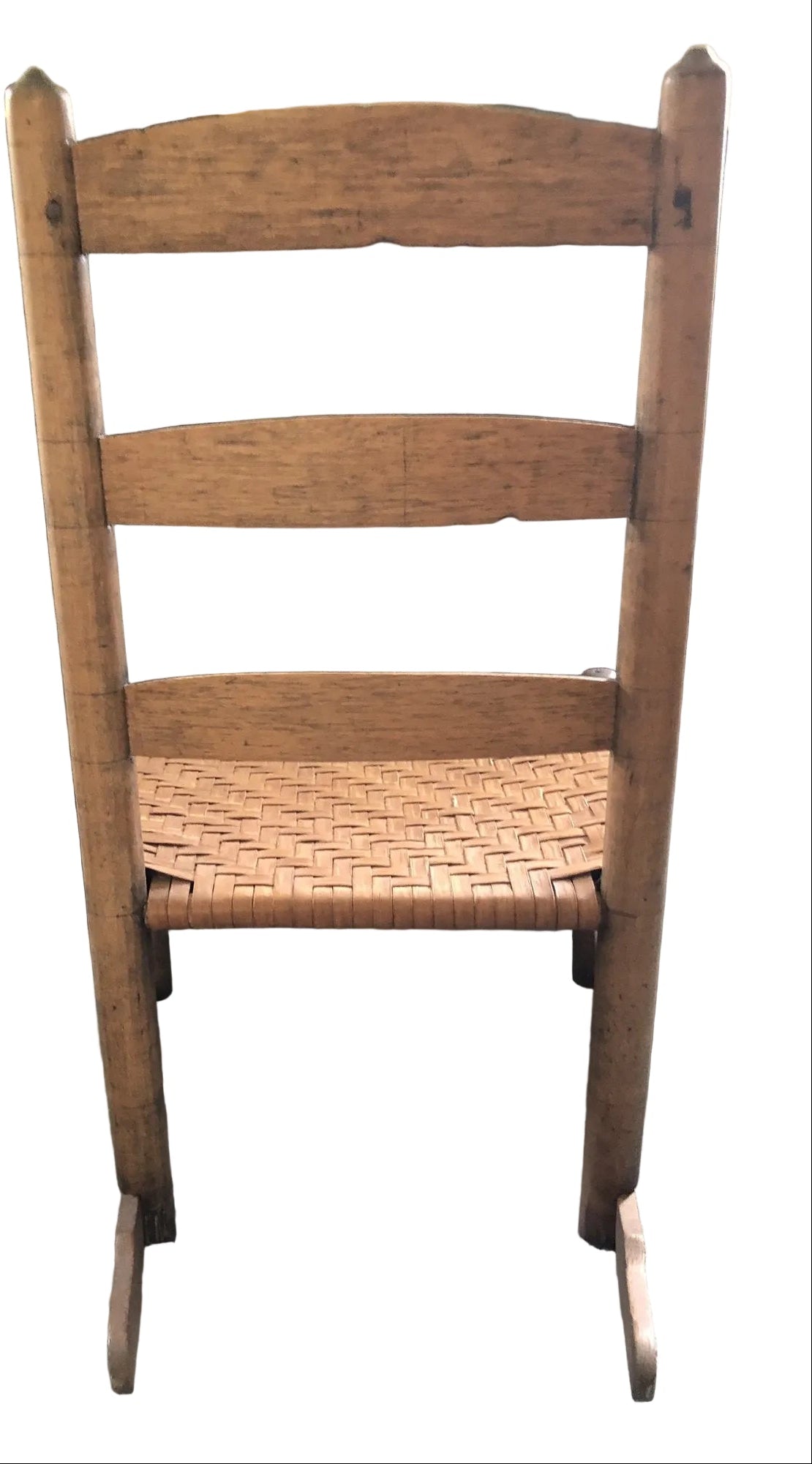 Antique Child's Rocker Chair with Splint Weave Seat