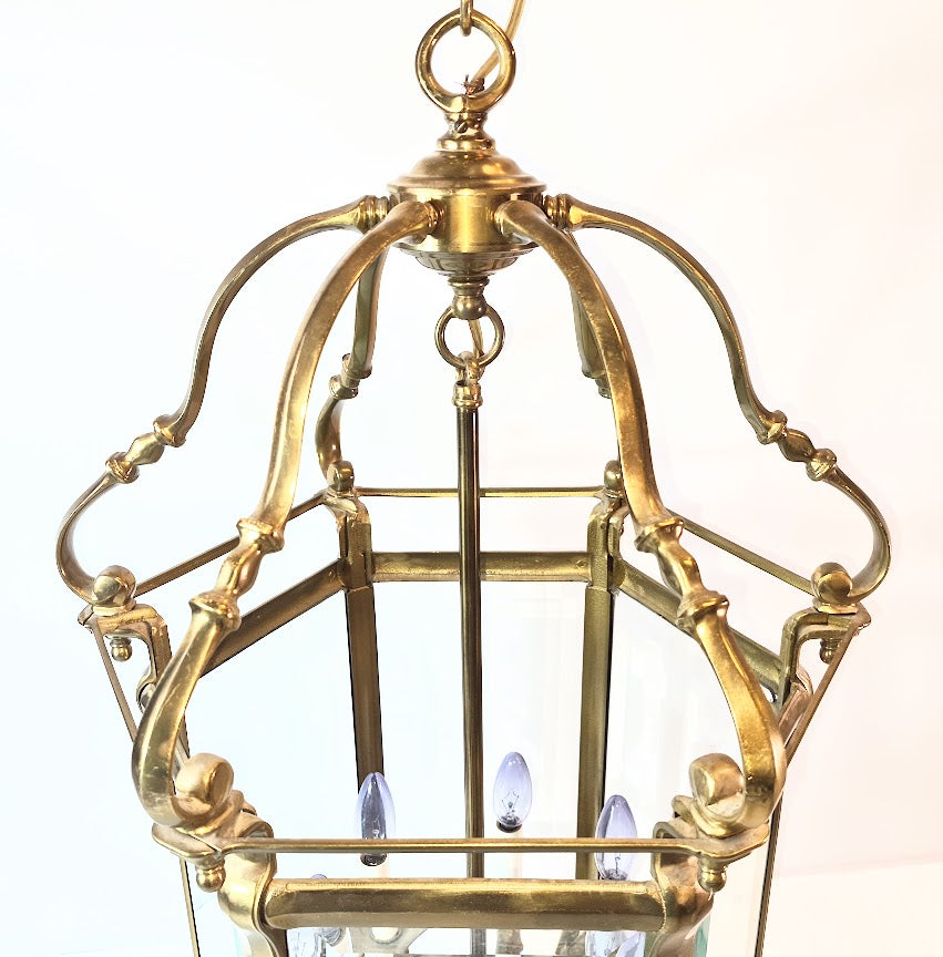 Very Large Old Regency Brass Lantern Early 1900 English