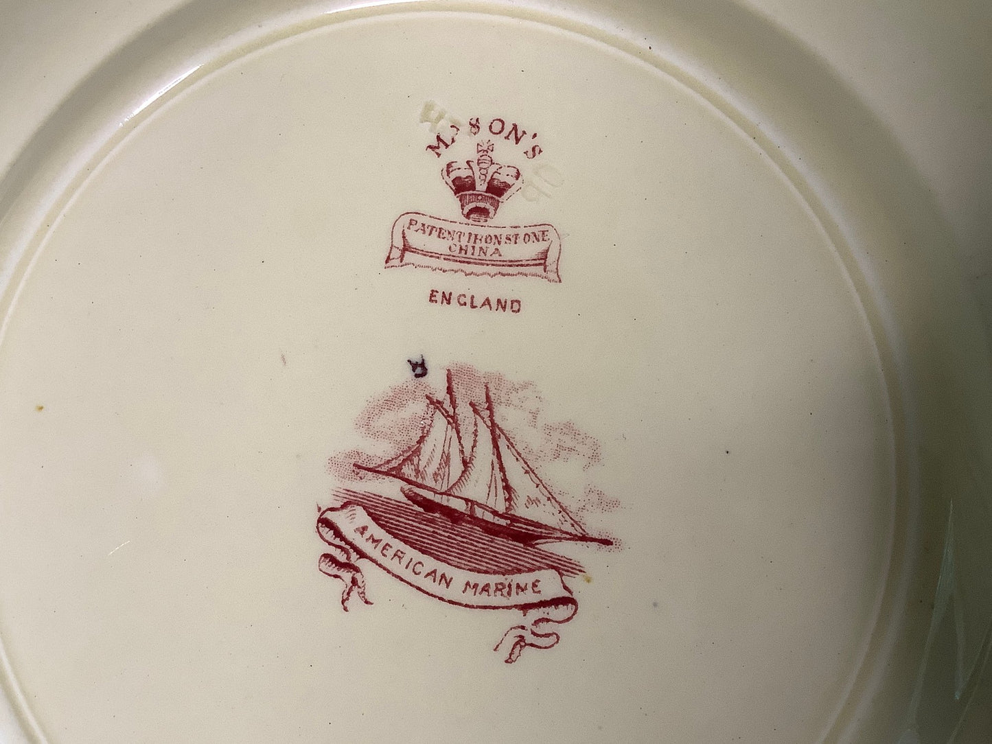 Original Victorian MASON'S IRONSTONE AMERICAN MARINE PLATES - 17 pcs