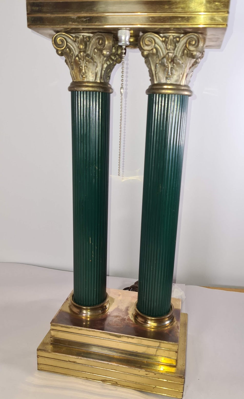 Antique Tall Table Lamp with Corinthian Columns