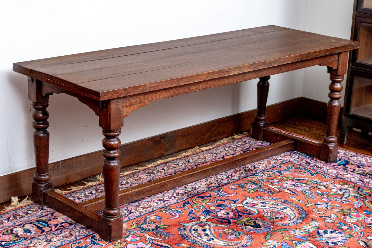 Antique English Oak Farmhouse Dining Table