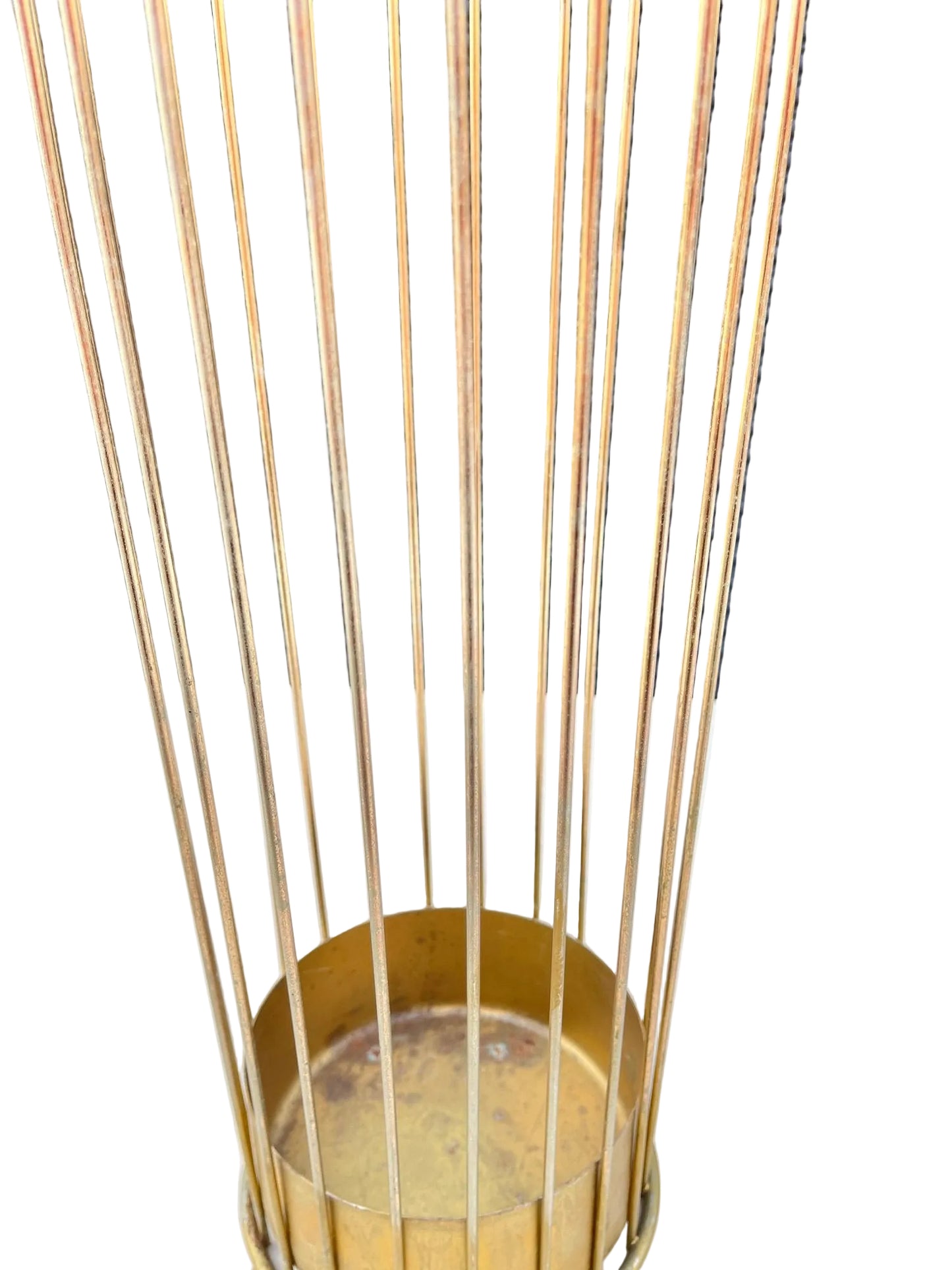 Mid 20th Century Brass Wire Umbrella Stand after Mathieu Mategot