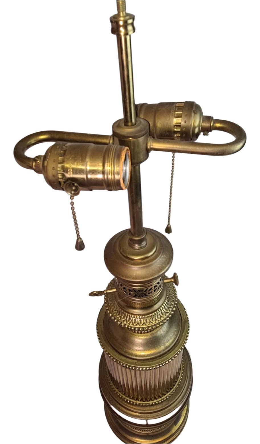 Vintage Paul Hanson Brass Table Lamp with Keys