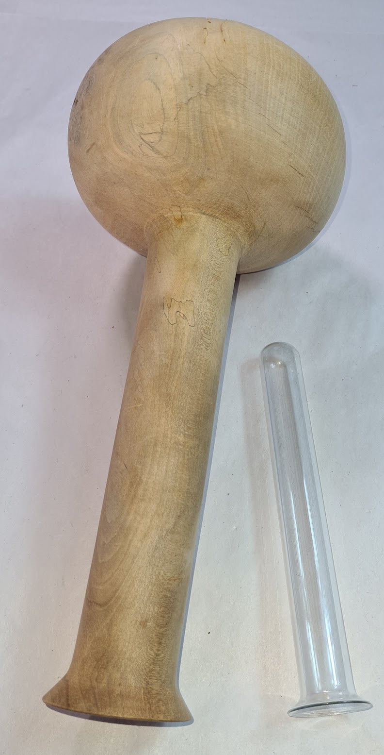 Handcrafted Wooden Vase with glass insert