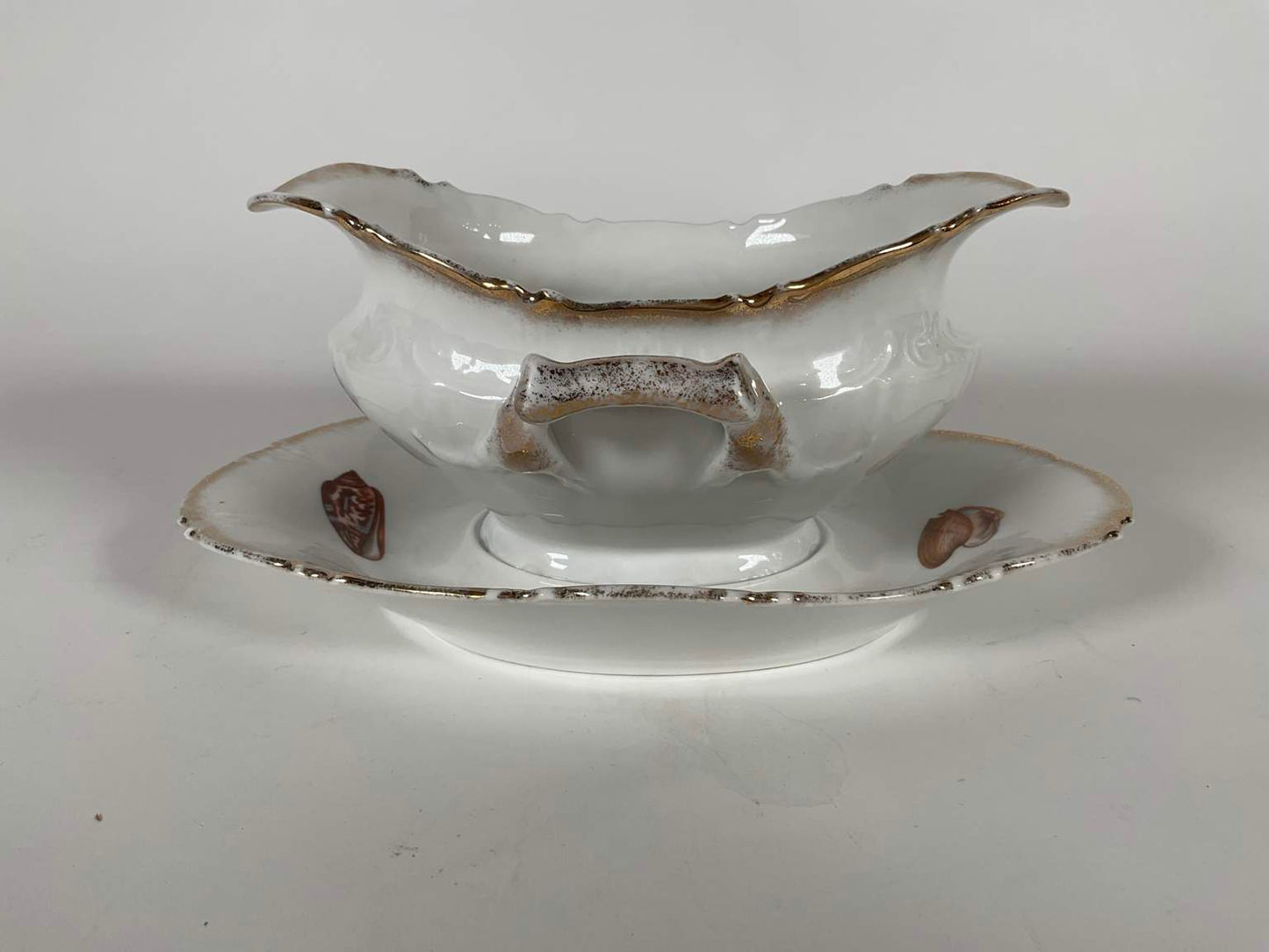 Collection of Antique Victoria Austria Porcelain Fish Dinnerware - 14 pcs