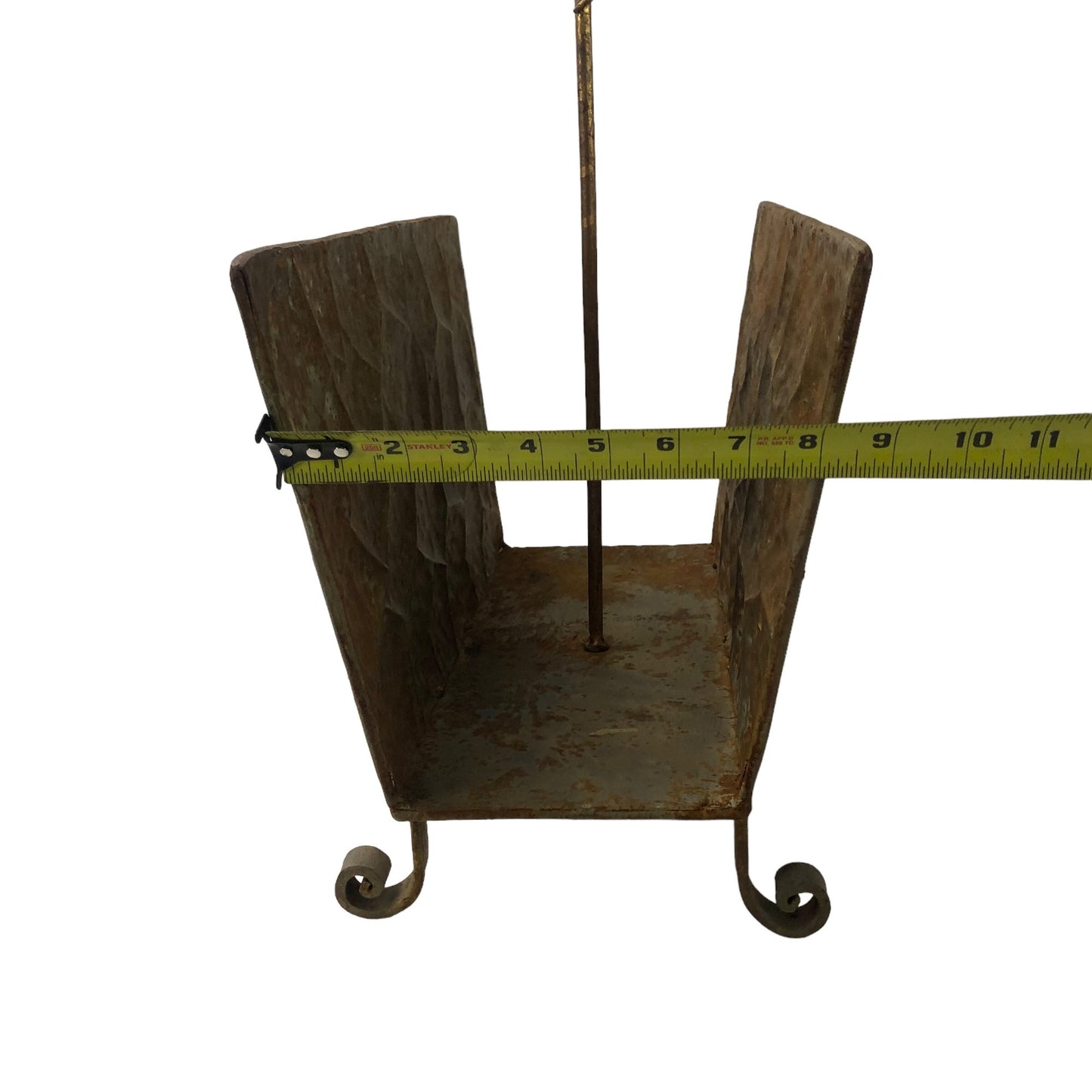 Mid-Century Modern Hand Forged Wrought Iron & Steel Firewood Rack - #S16-F