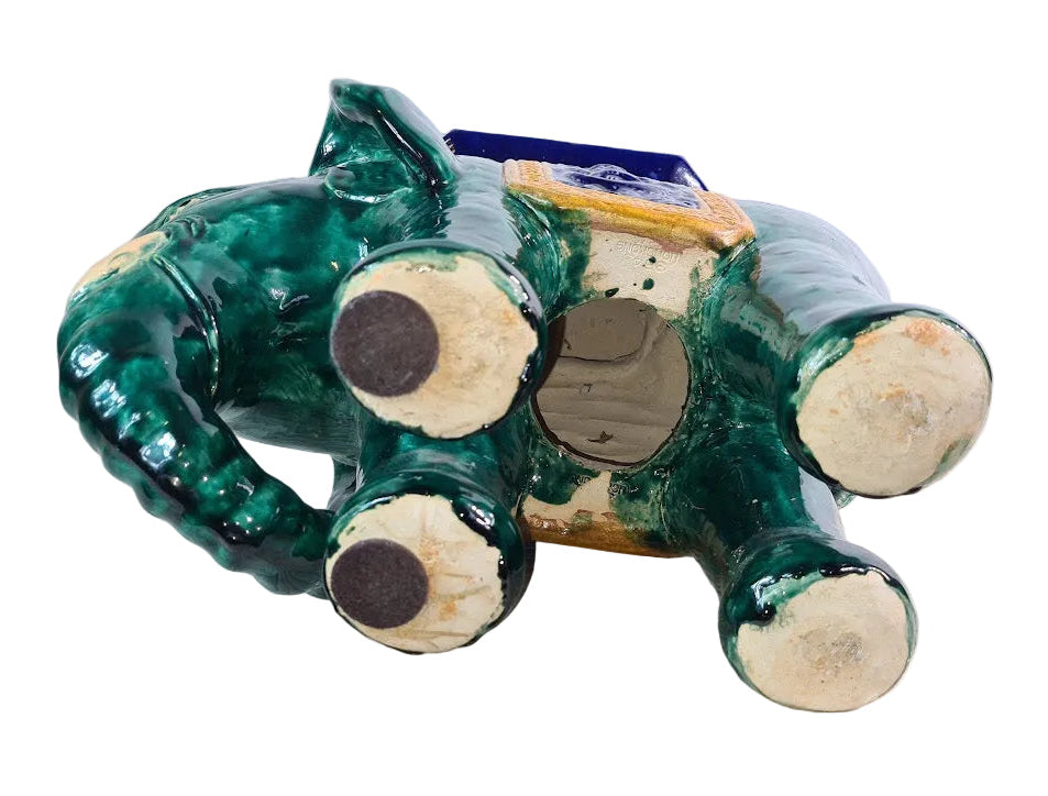 Antique Chinese Shiwan Ceramic Elephant Garden Stool