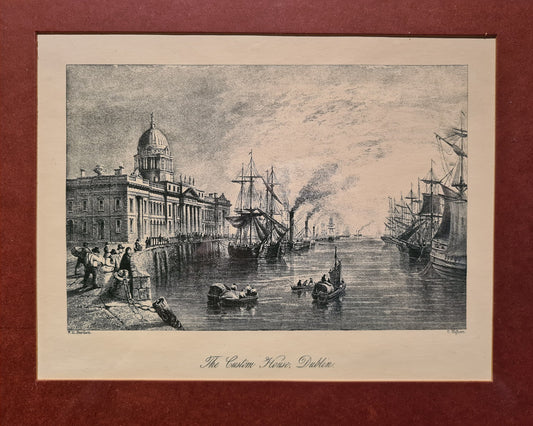 Vintage Picture of The Custom House, Dublin, Ireland
