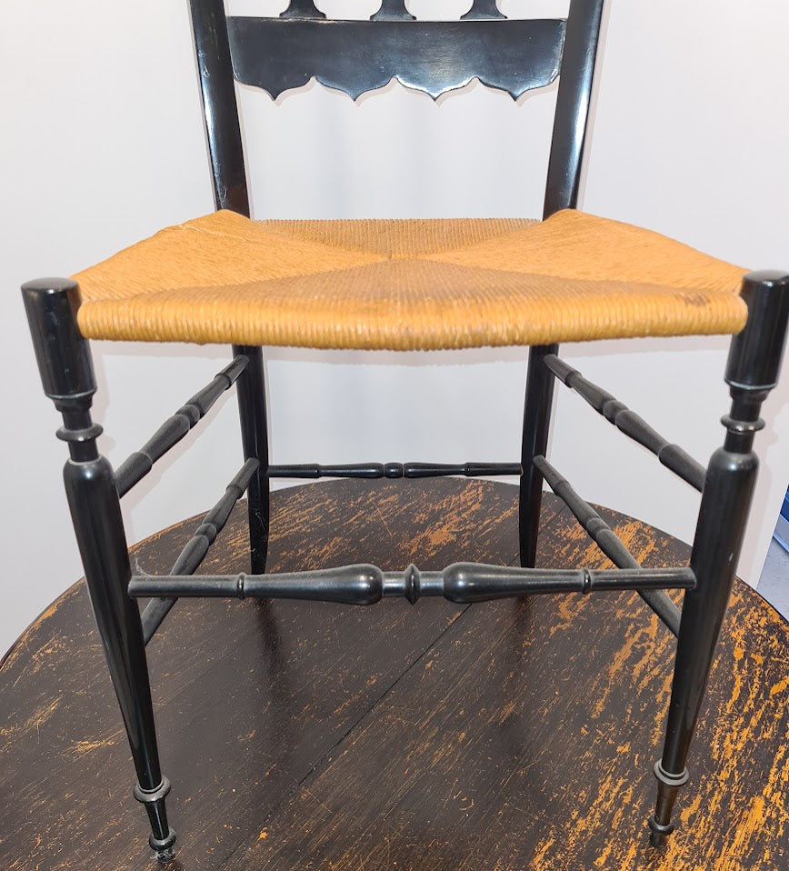 Set Of 4 Vintage Italian Chiavarina High-Back Chairs