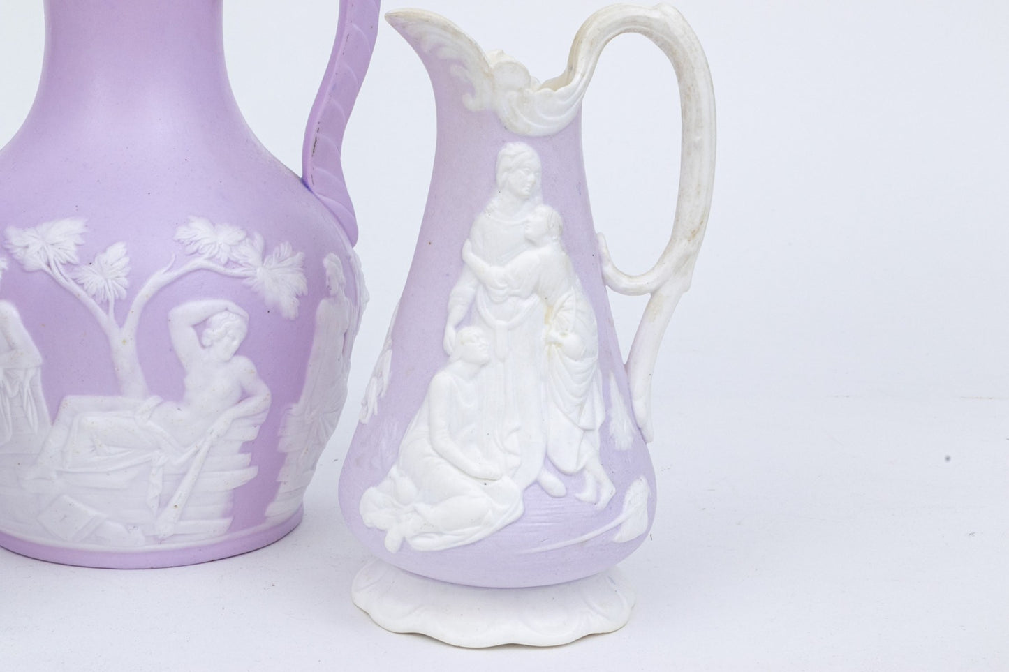 Sam L Alcock & Co High Relief Ceramic Water Pitchers And Creamers - 6 pcs
