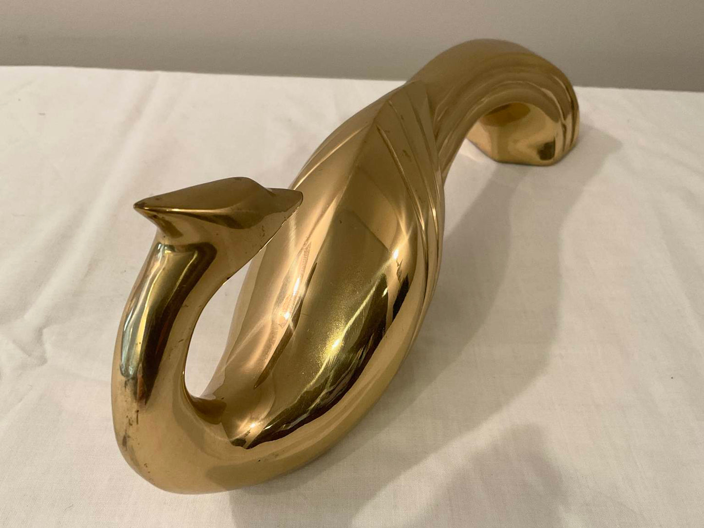 Mid Century Sculptural Brass Peacock