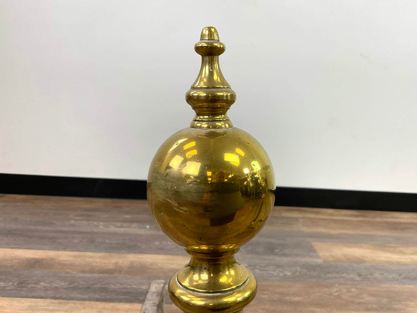 Vintage Brass Fireplace Fender and Andirons