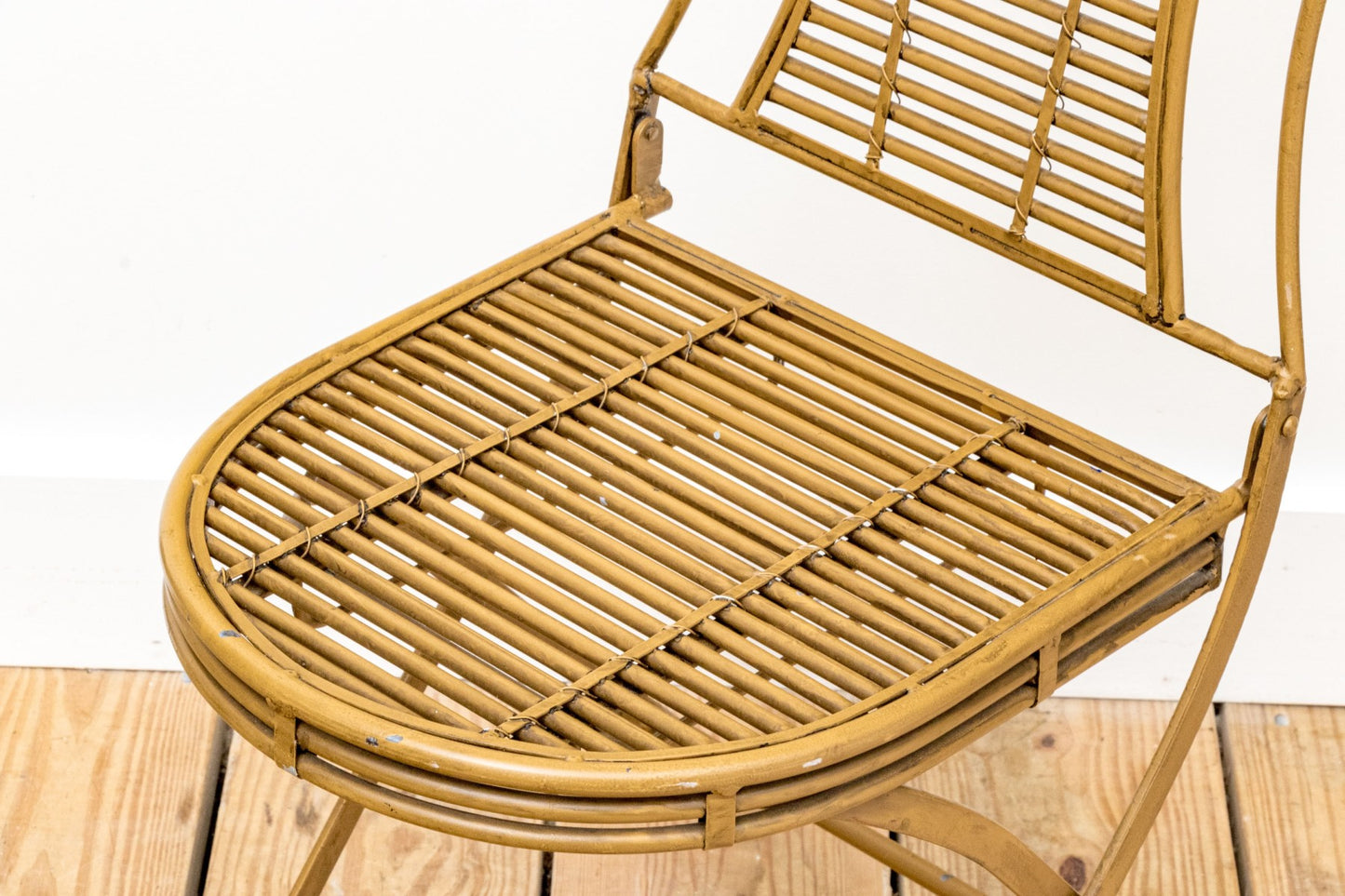 Stunning Bronzed Finished Faux Bamboo Aluminum Folding Chair
