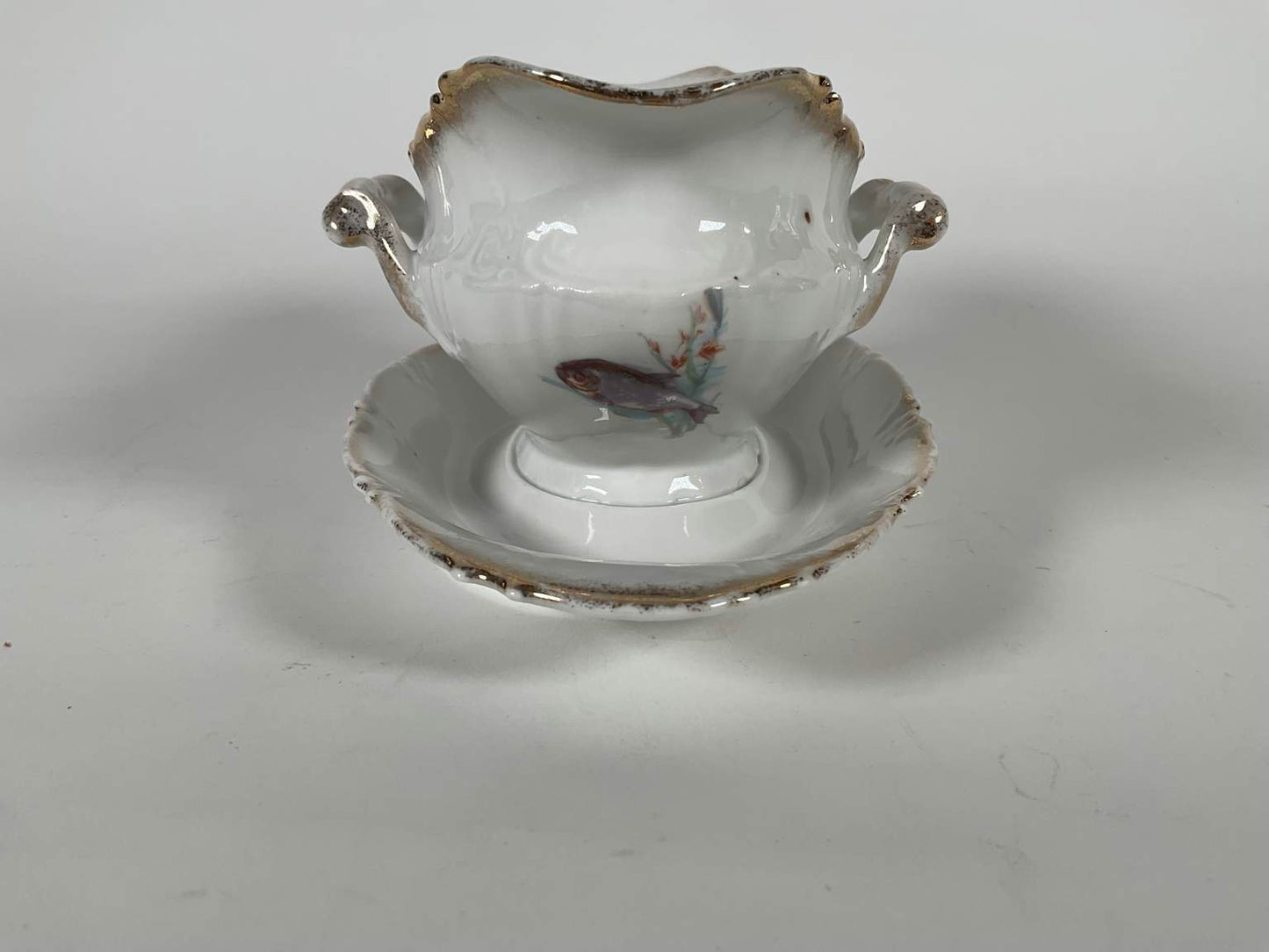 Collection of Antique Victoria Austria Porcelain Fish Dinnerware - 14 pcs