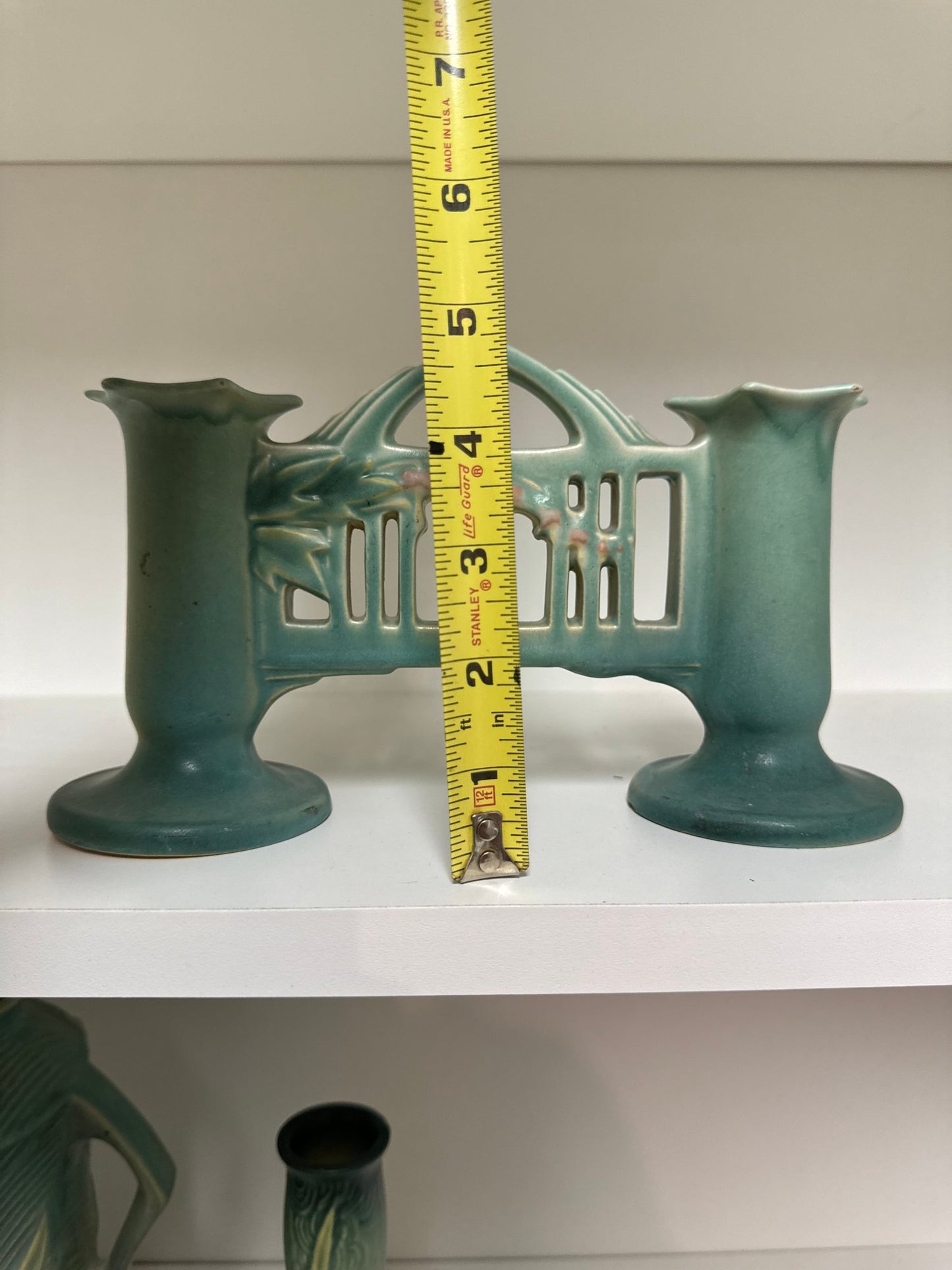 Roseville Bleeding Hearts Double Bud Vase/Candle Holder