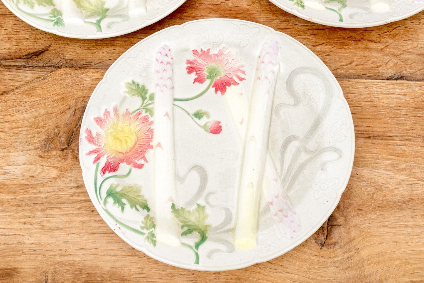 Rare Fine French Depose Asparagus Plates (12)