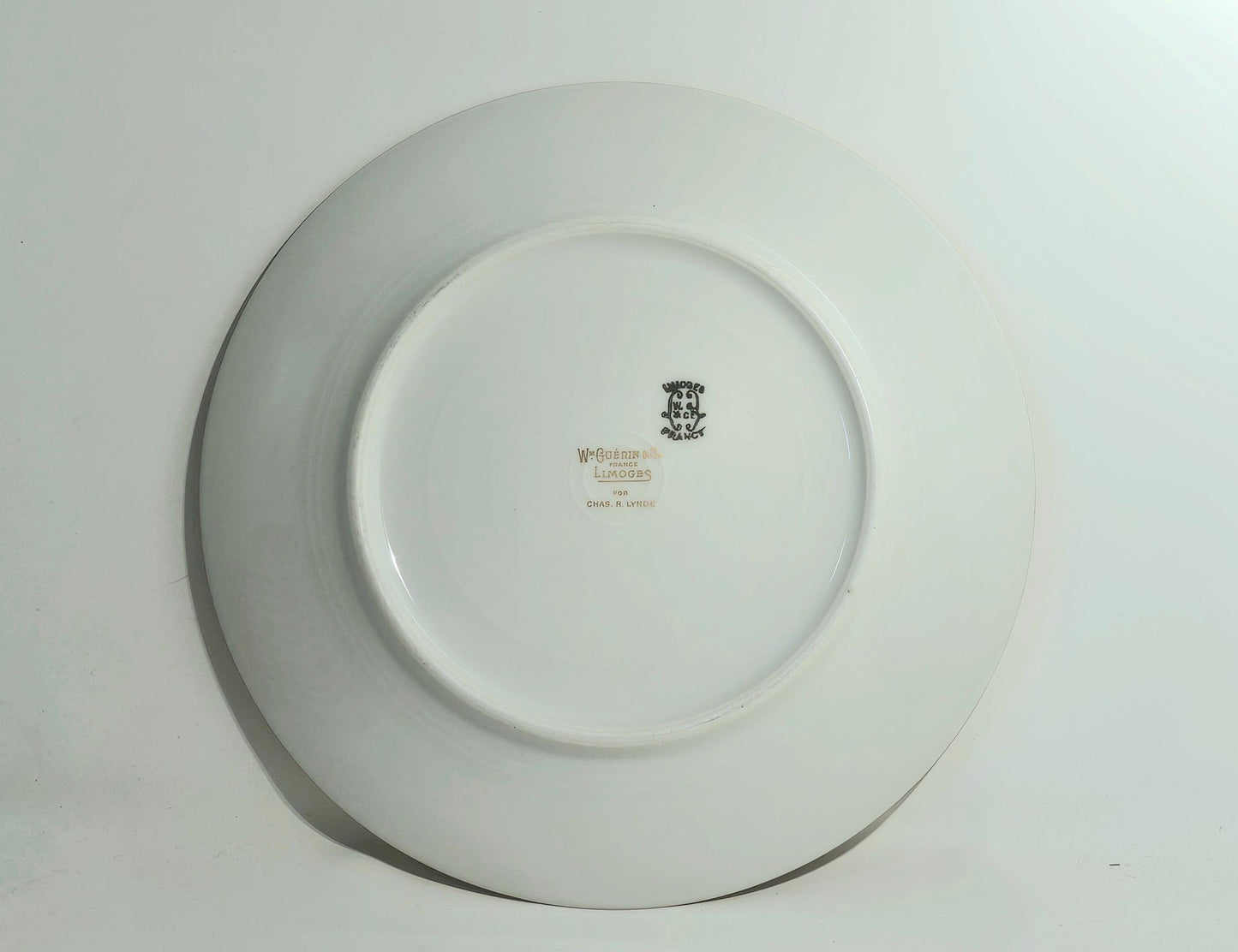 Stunning Set Of Twelve Guerin Limoges Gold Trimmed Plates