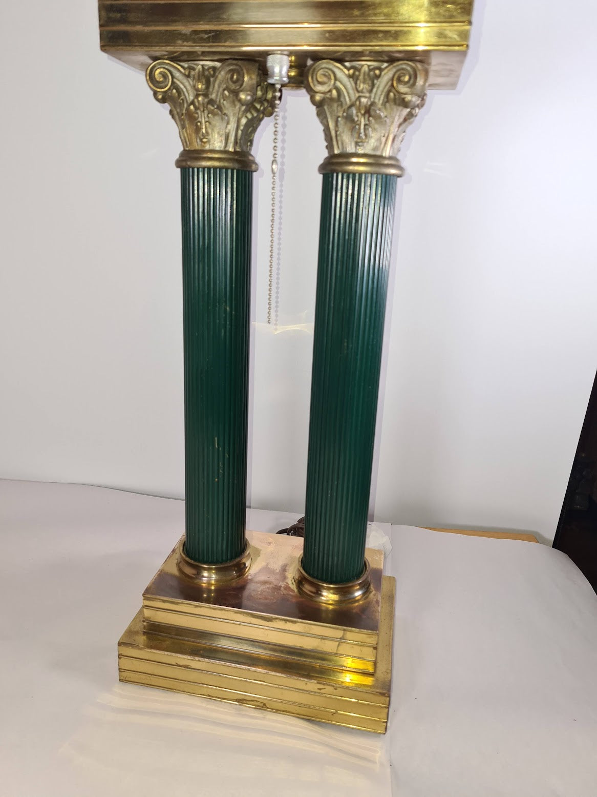 Antique Tall Table Lamp with Corinthian Columns