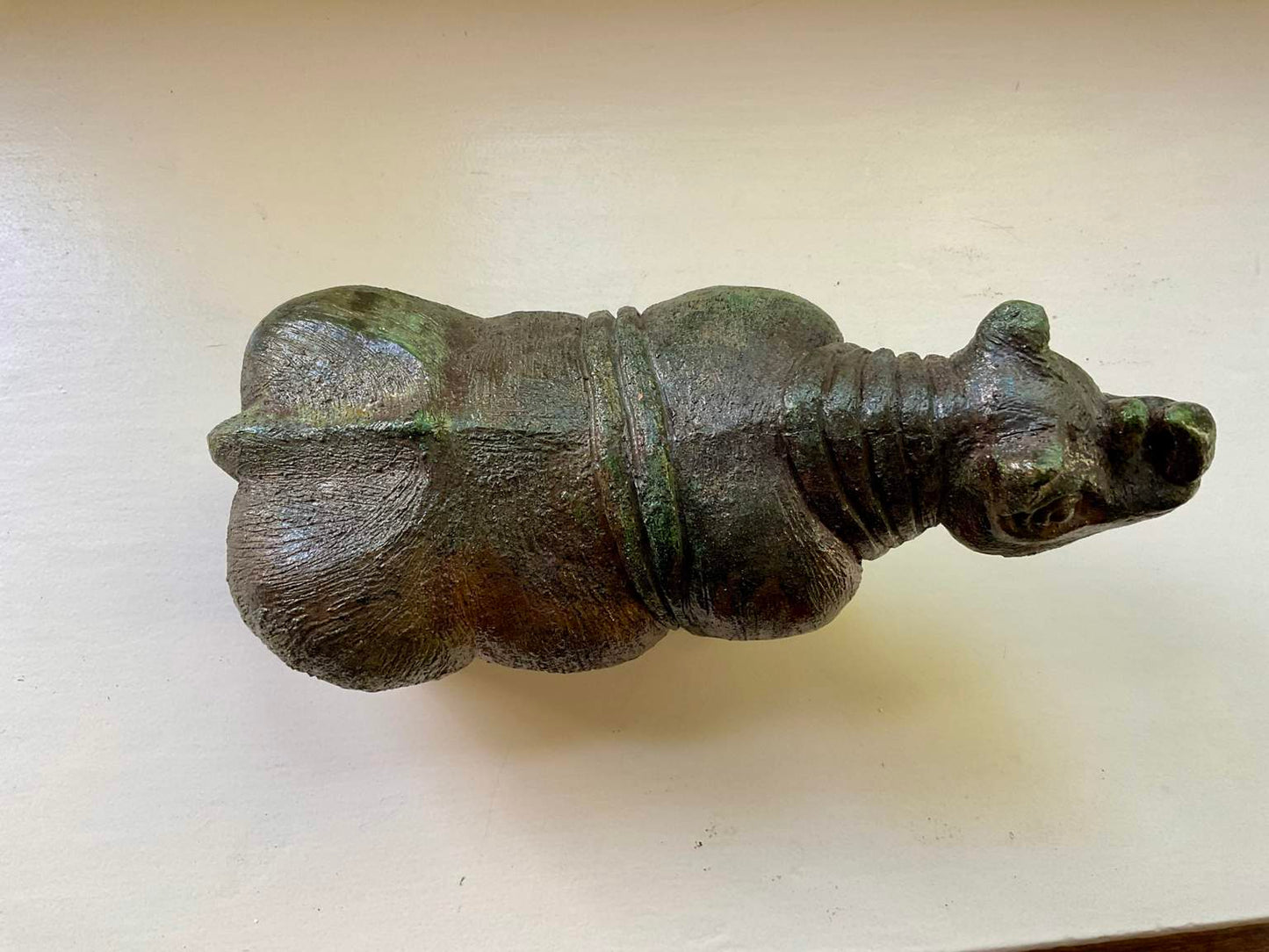 Vintage Rhinoceros Scultpure, Signed