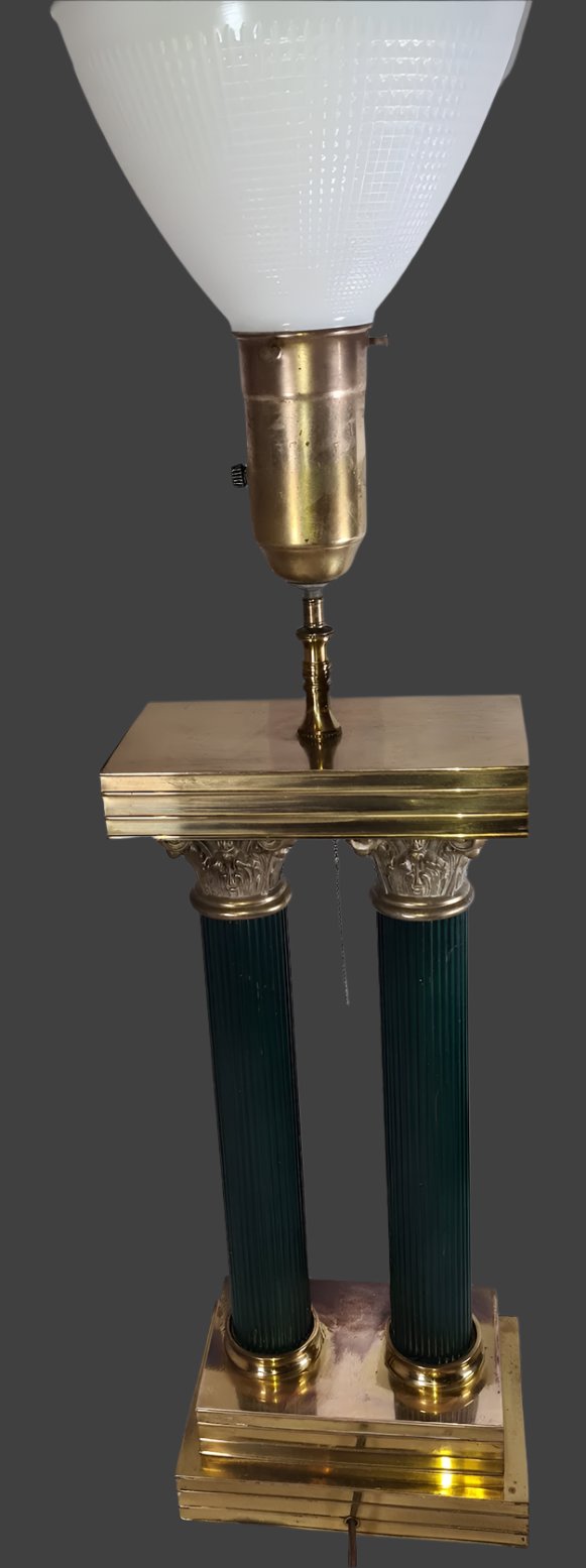 Antique Tall Table Lamp with Corinthian Columns