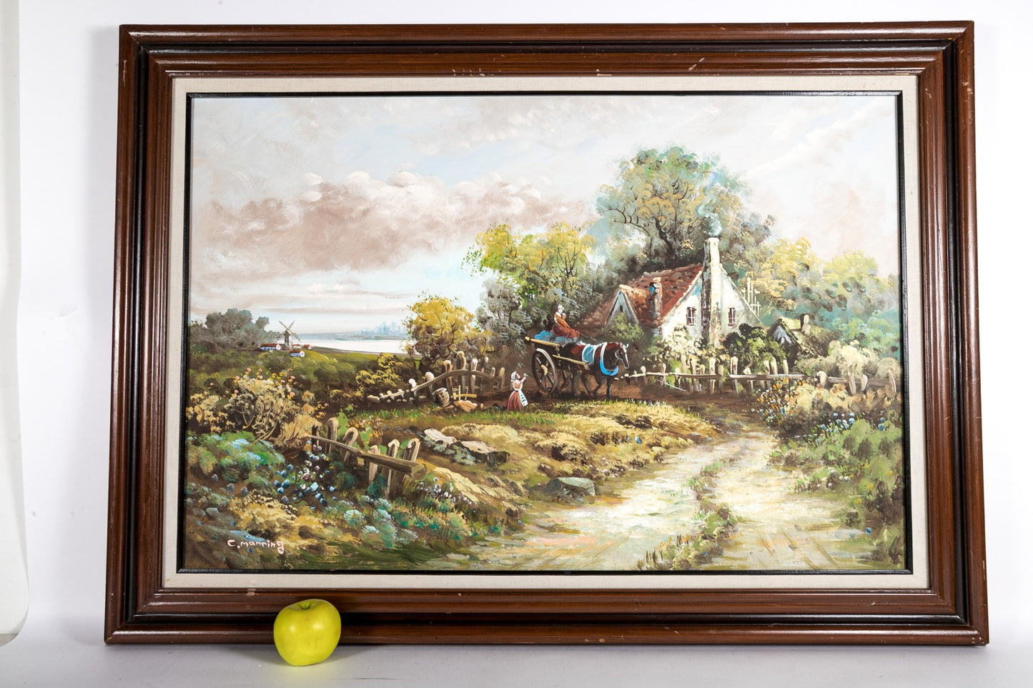 Signed "C. Marring" Oil On Canvas, Dutch Cottage Scene