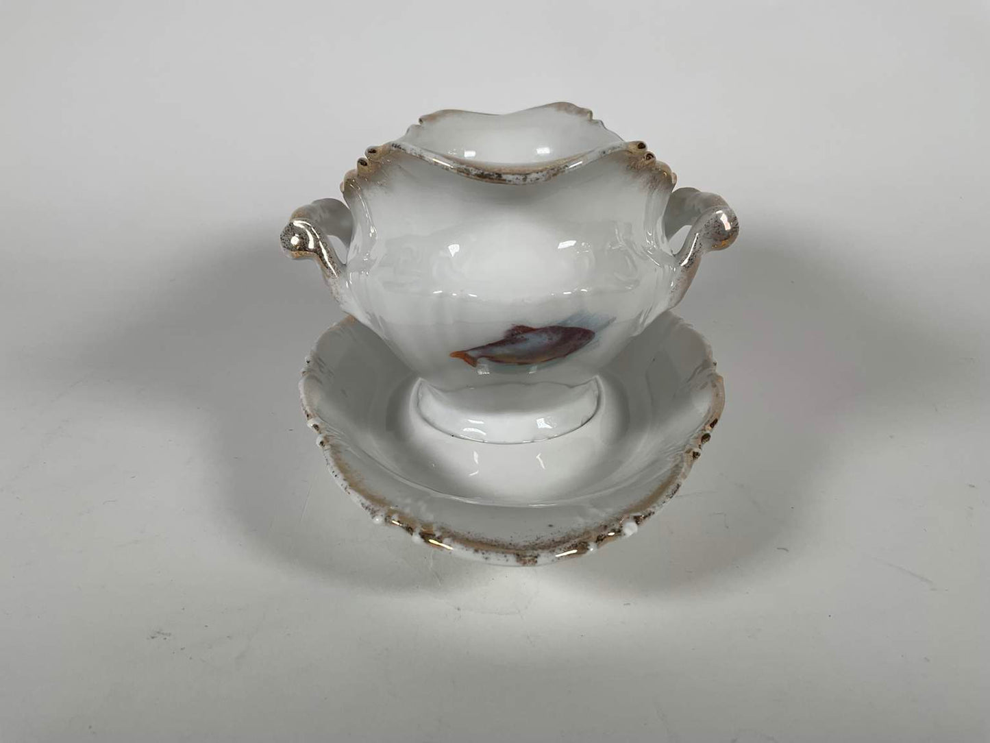 Collection of Antique Victoria Austria Porcelain Fish Dinnerware - 14 pcs