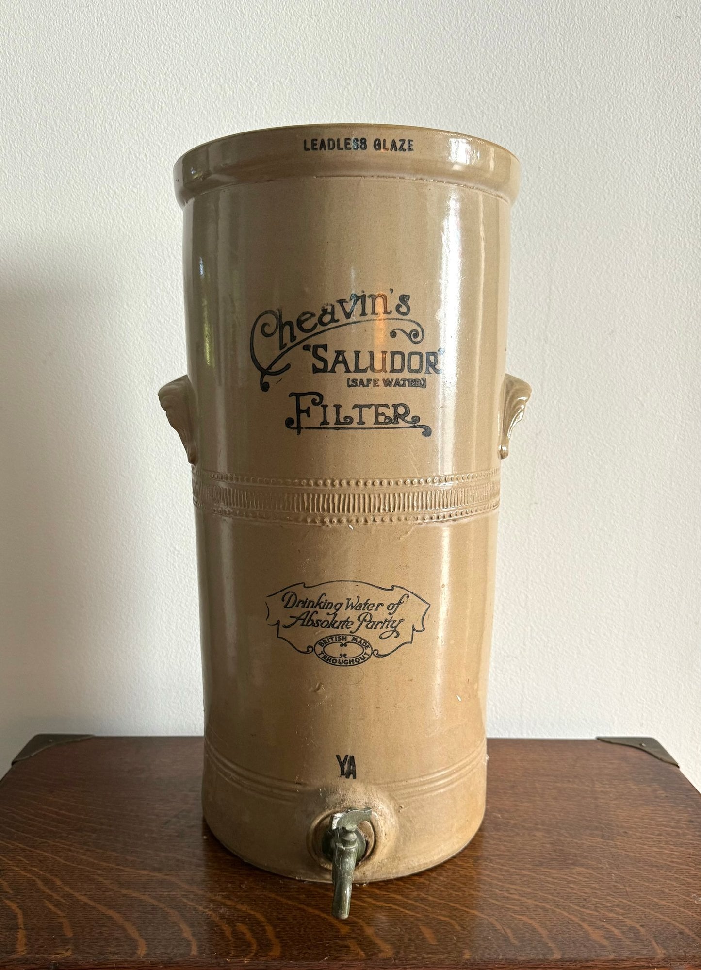 Tall Antique Cheavins Country Water Vessel