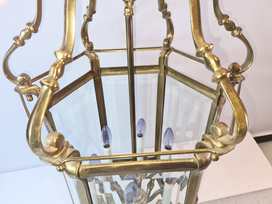 Very Large Old Regency Brass Lantern Early 1900 English