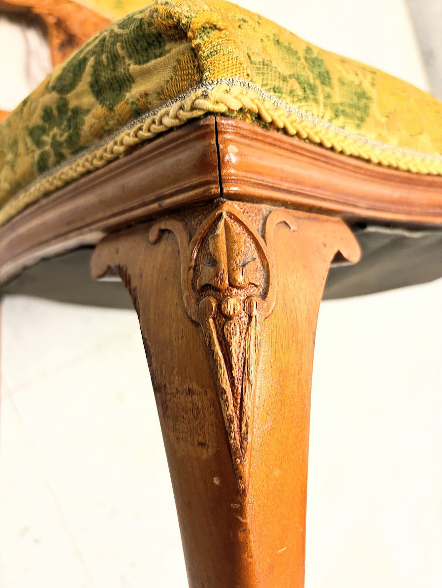 Two Antique Art Nouveau Period Fruit Wood Parlor Chairs