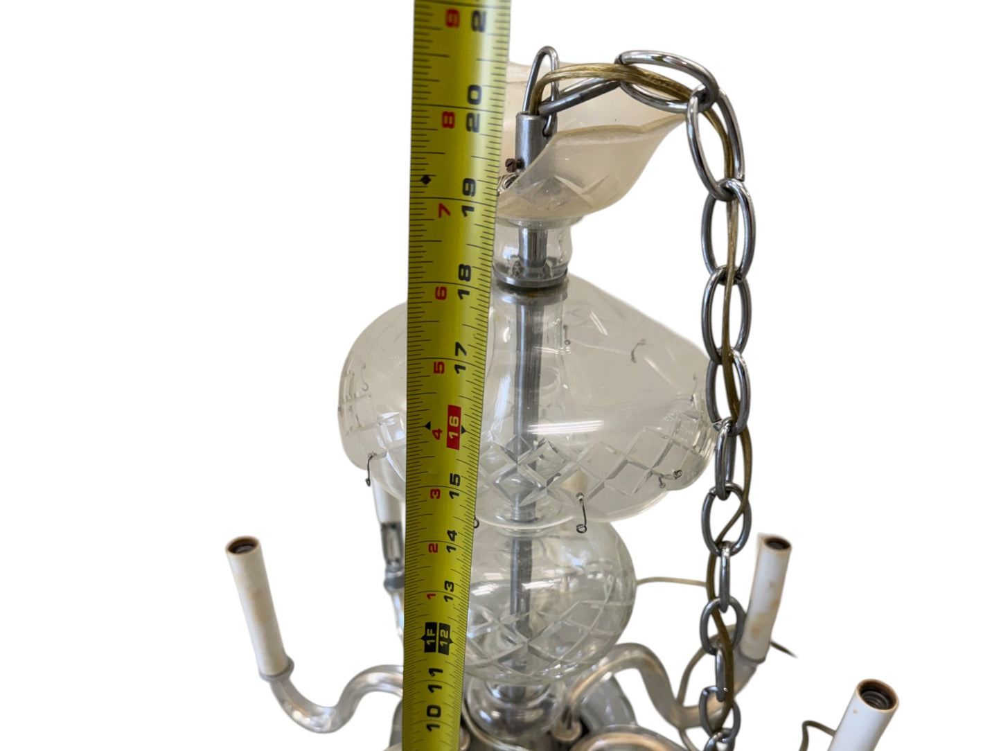 Vintage (1920s) Italian Murano Crystal Glass Chandelier with 8 arms.