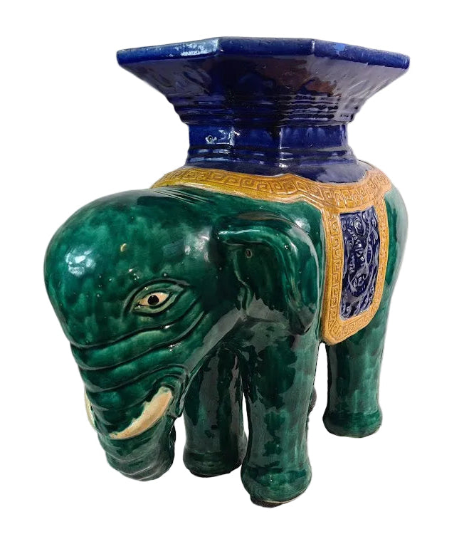 Antique Chinese Shiwan Ceramic Elephant Garden Stool