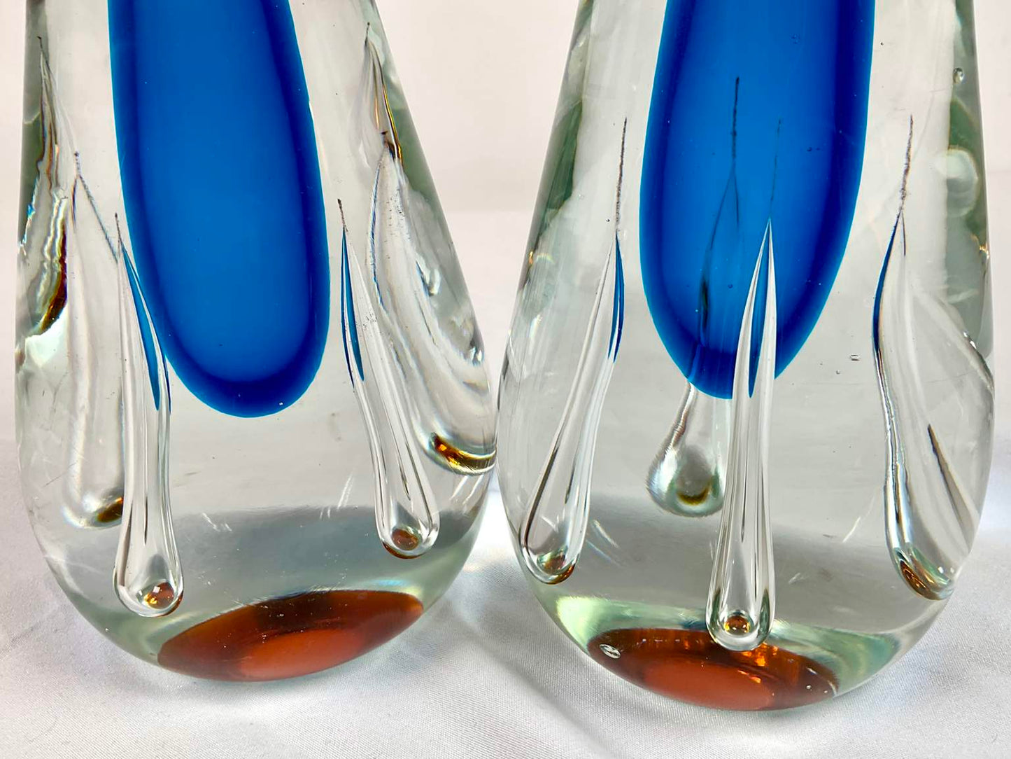 Italian Art Glass Bowl and Candlesticks (3 Pieces)