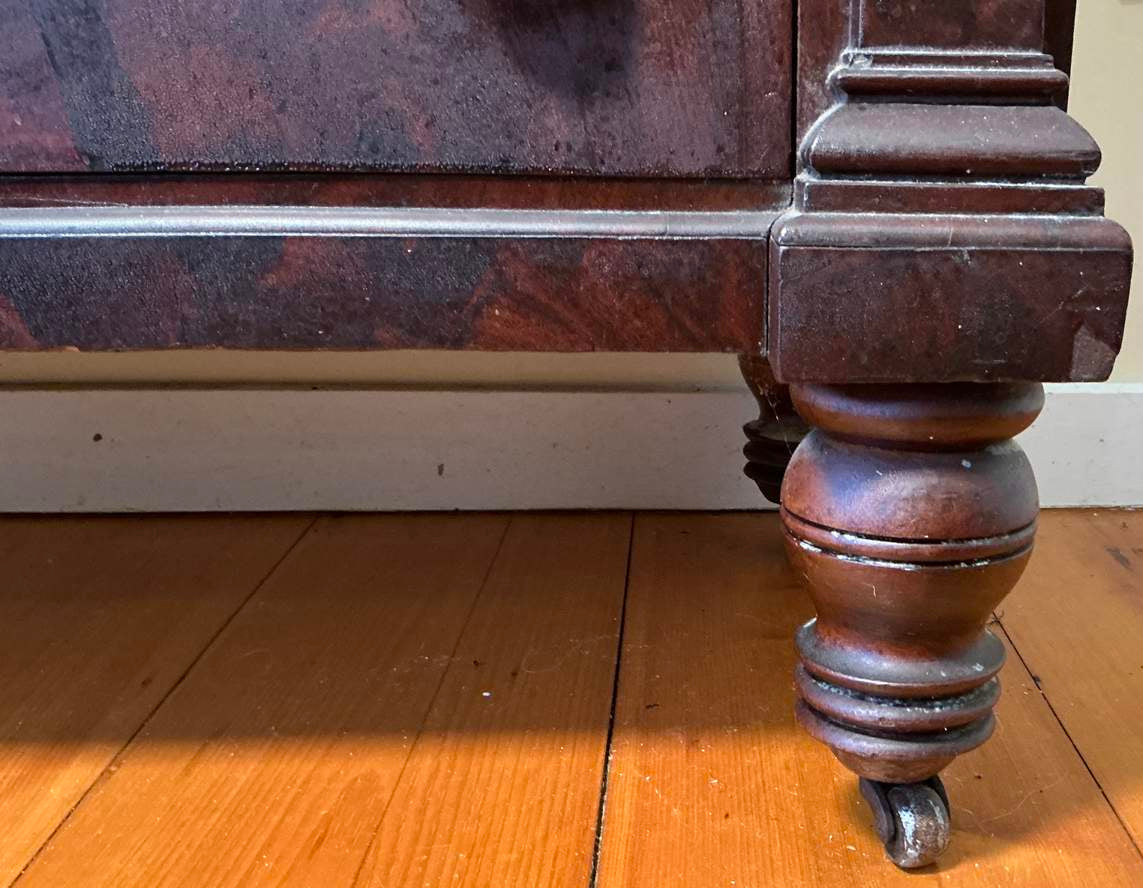 Antique American Federal Style Flame Mahogany Secretary-Bookcase Early 1800