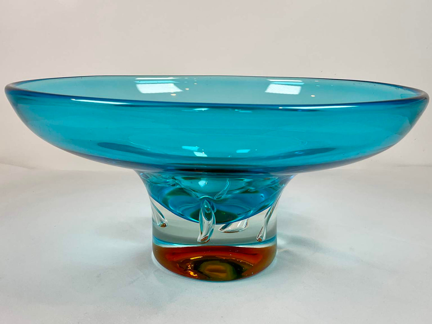 Italian Art Glass Bowl and Candlesticks (3 Pieces)