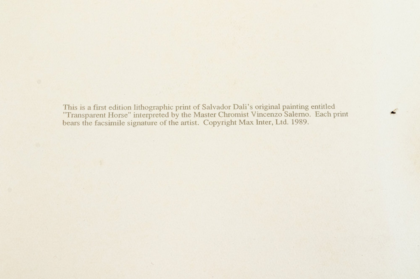 Suite Of Six After Salvador Dali Lithographic Prints On Paper by the Master Chromist Vincenzo Salermo