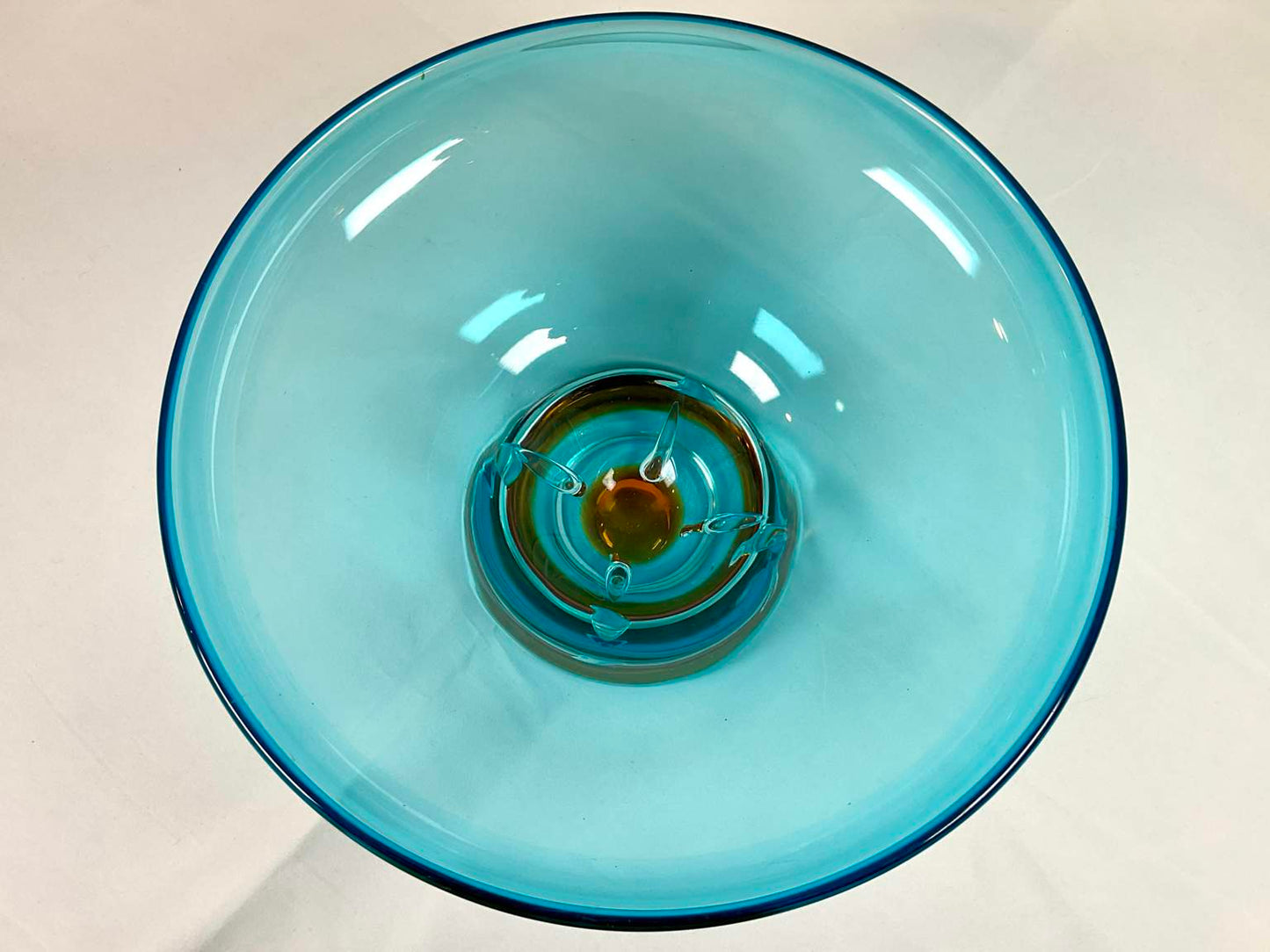Italian Art Glass Bowl and Candlesticks (3 Pieces)