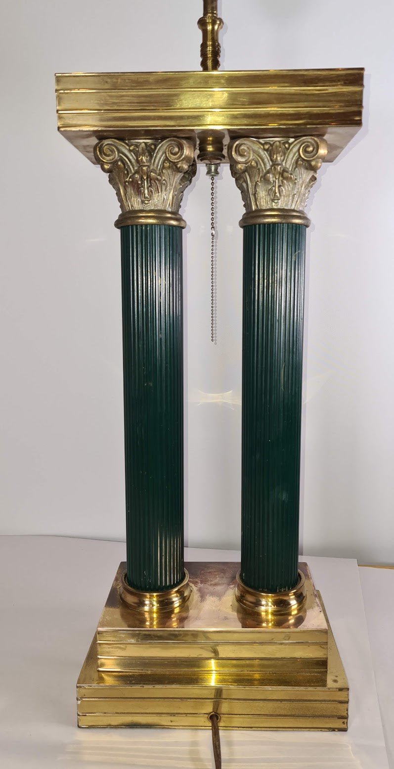 Antique Tall Table Lamp with Corinthian Columns