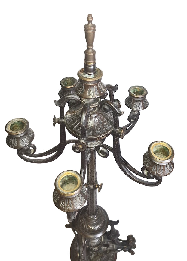Neoclassical French Bronze Candelabra