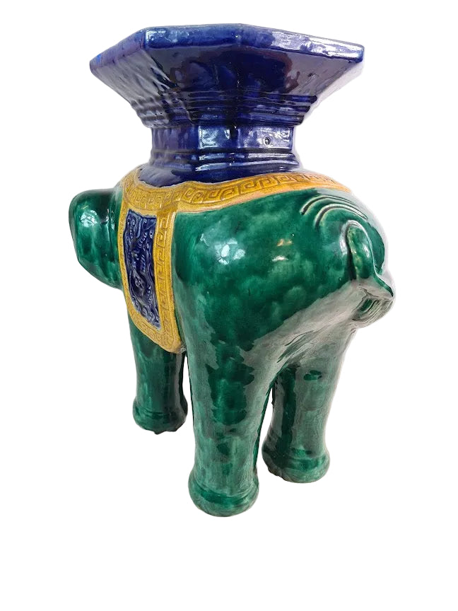 Antique Chinese Shiwan Ceramic Elephant Garden Stool