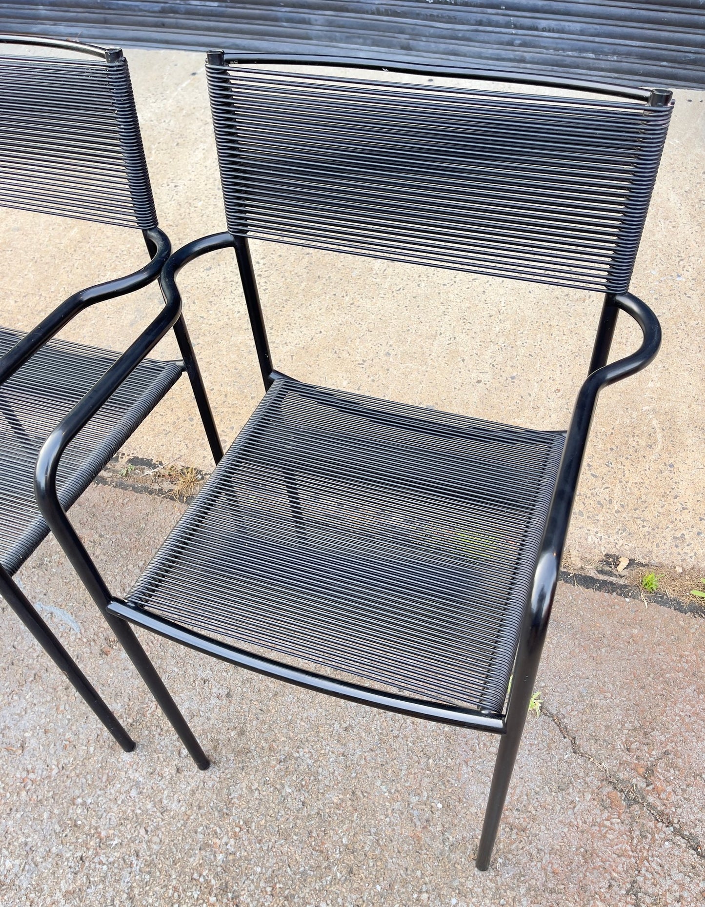 Vintage Italian Spaghetti Strap Armchairs - Set of 4