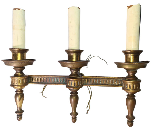 Really Very Antique Spanish 3 Light Wall Sconce