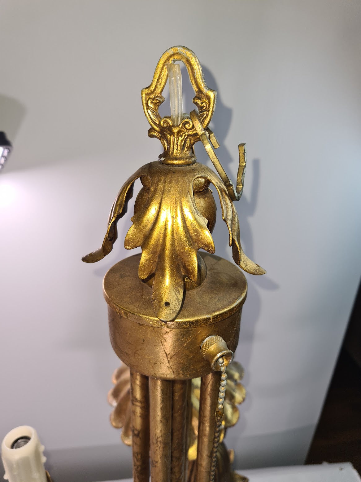 Unique French Gilded Bronze 5 Light Antique Chandelier