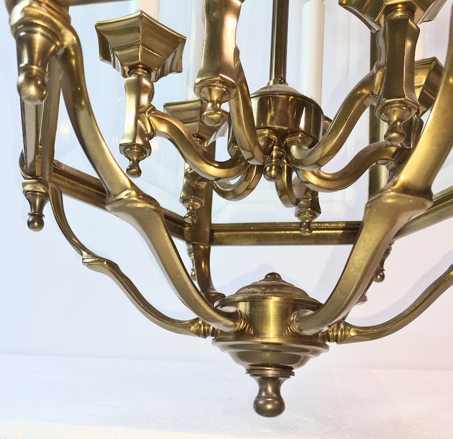 Very Large Old Regency Brass Lantern Early 1900 English